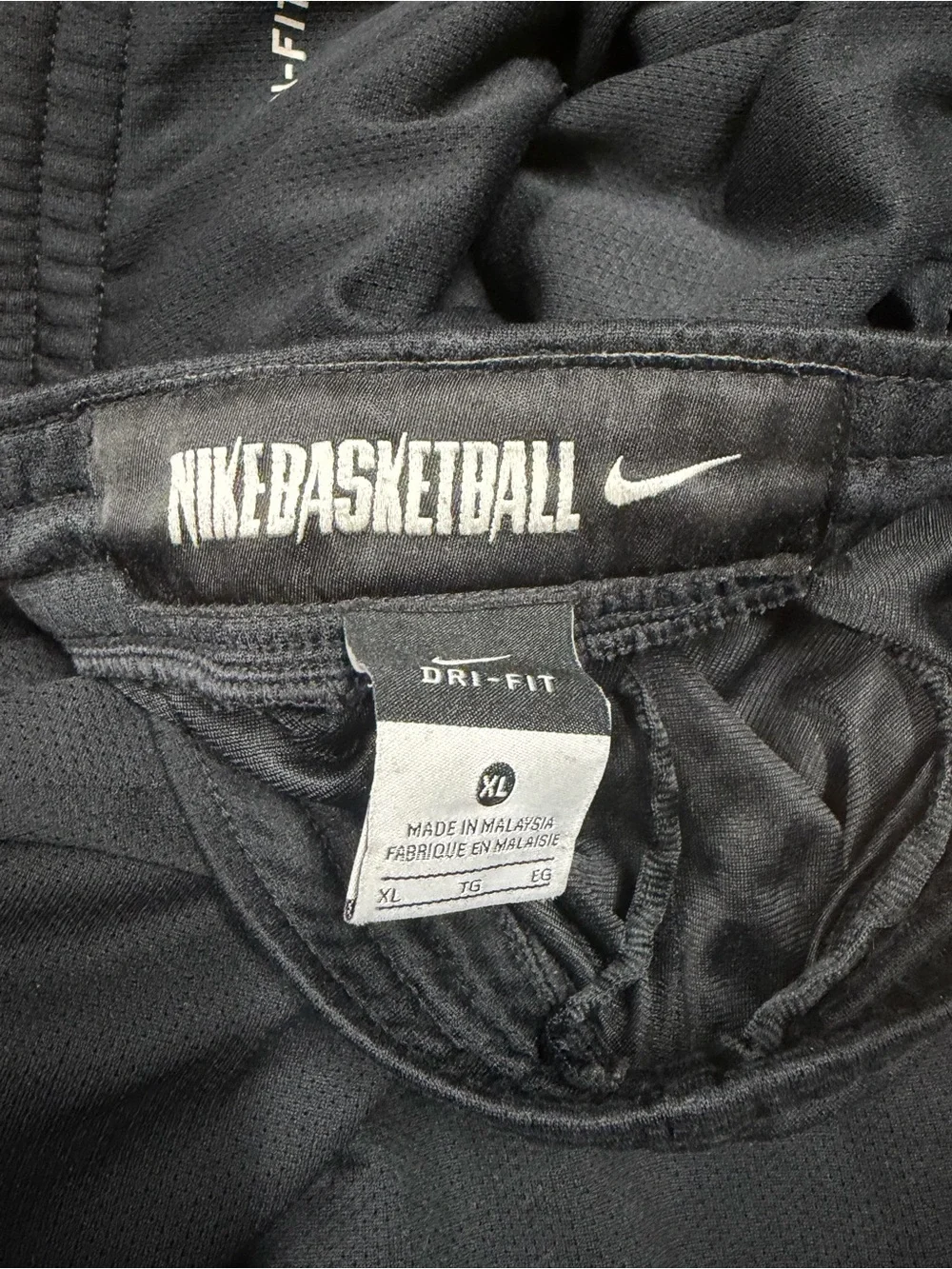 Vintage Y2K Nike Basketball Dri-Fit Black Sweatpants with White Side Stripes Siz